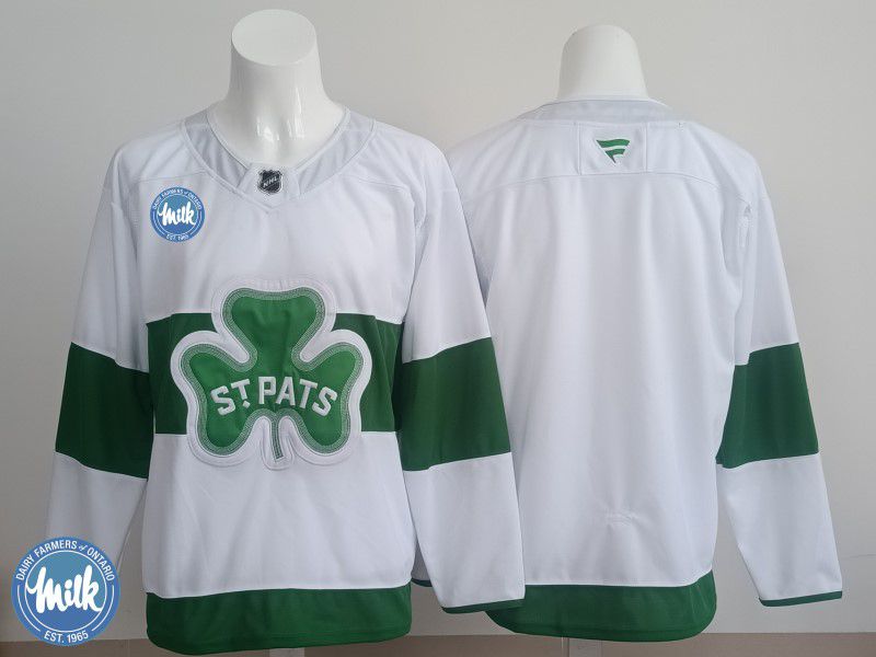 Men 2025 Toronto Maple Leafs Blank White Green Fanatics Home Premium NHL Jersey style 2->toronto maple leafs->NHL Jersey